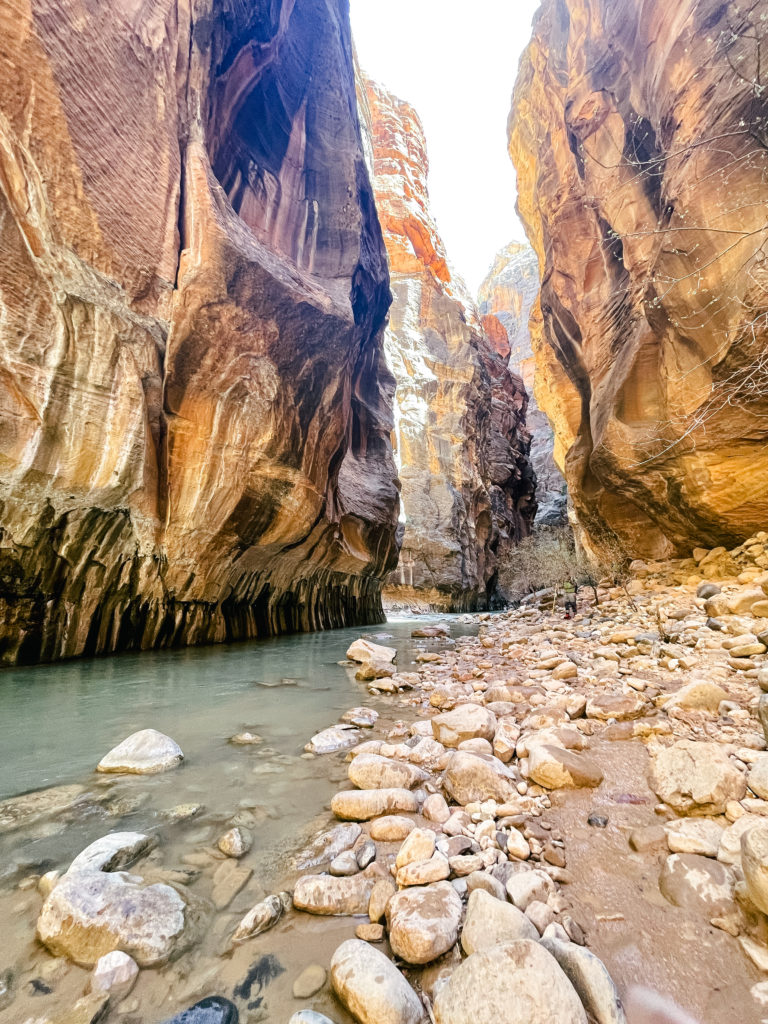 the narrows trail at zion